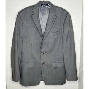 Lauren Ralph Lauren Blazer Mens 40R Gray Wool Blend Two Button Sport Coat